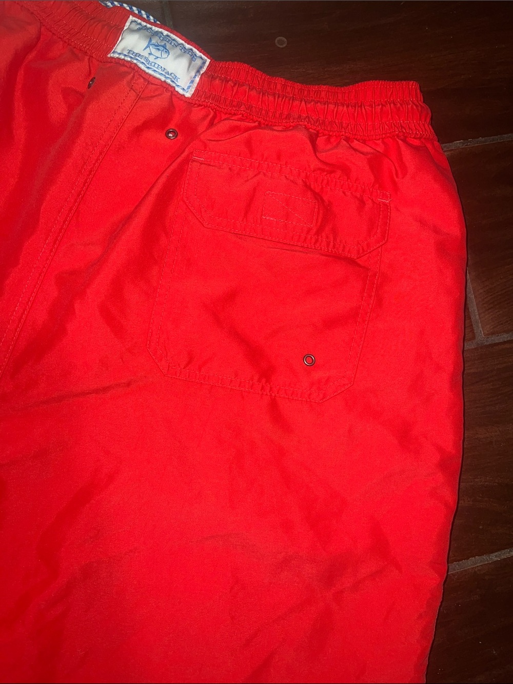 Southern Tide Men's Bright Red Swim Trunks with Rope Drawstring - Picture 7 of 8